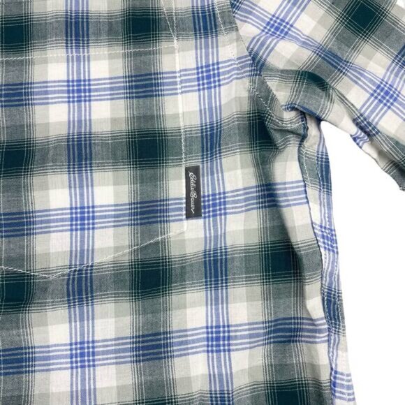 NWT EDDIE BAUER Men's Classic Fit Printed Woven Shirt Sz Small Bluespruce - Picture 3 of 4